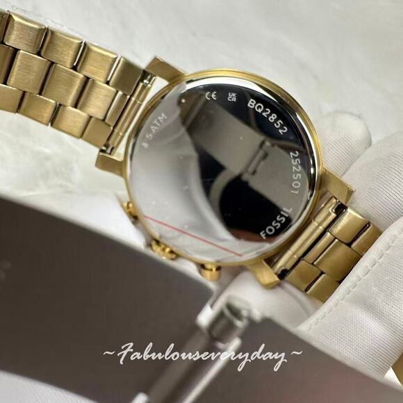 FOSSIL Men Rhett Multifunction Watch White Dial Gold Stainless Steel BQ2852 NWT